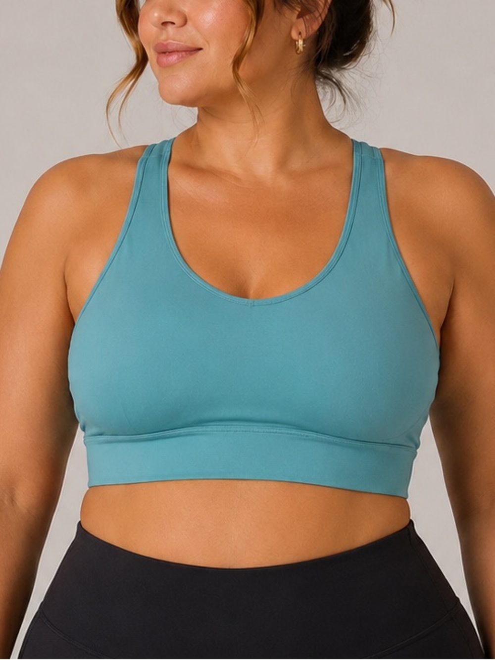 Danskin Teal Racerback Medium Support Sports Bra Size Large